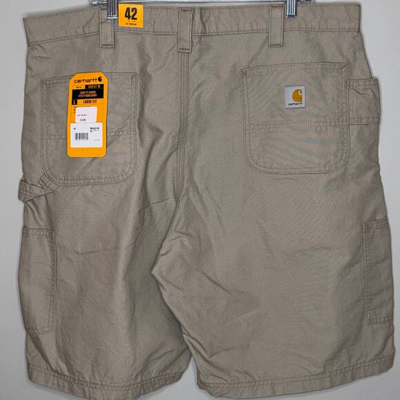 Carhartt Mens Size 42x10 Tan Loose Fit Canvas Utility Work Short - Picture 3 of 5